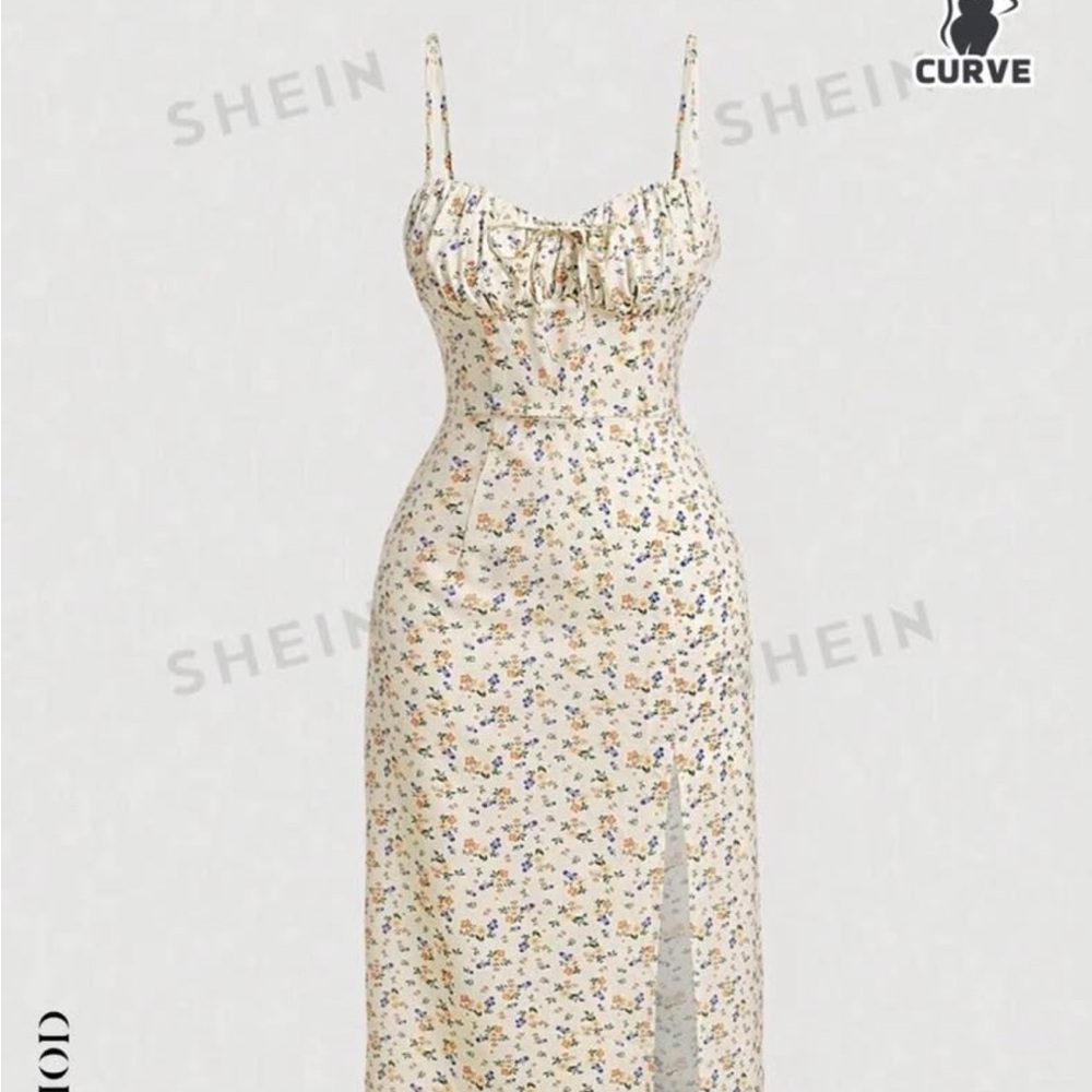 SHEIN Curve Floral Midi Dress